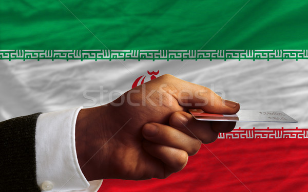 Foto stock: Compra · cartão · de · crédito · Irã · homem · fora