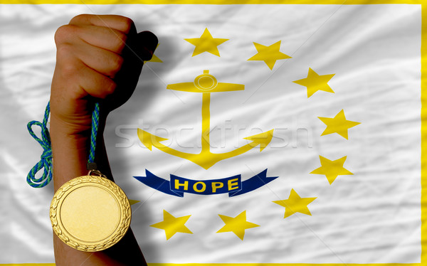 Médaille d'or sport pavillon Rhode Island gagnant [[stock_photo]] © vepar5