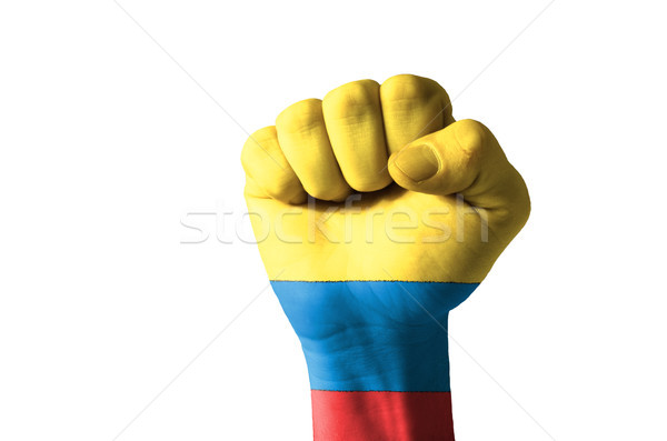 Fist painted in colors of columbia flag Stock photo © vepar5