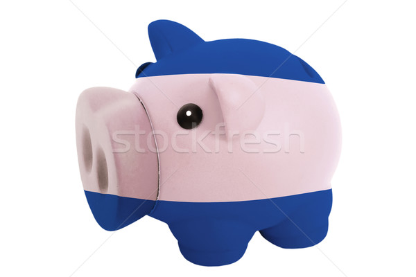 piggy rich bank in colors  national flag of nicaragua    for sav Stock photo © vepar5