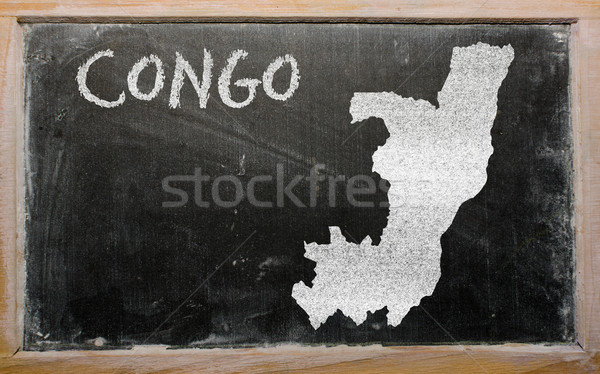 Foto stock: Mapa · Congo · pizarra · dibujo