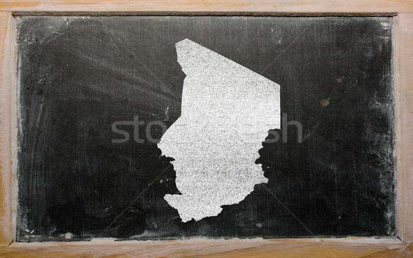 outline map of chad on blackboard  Stock photo © vepar5