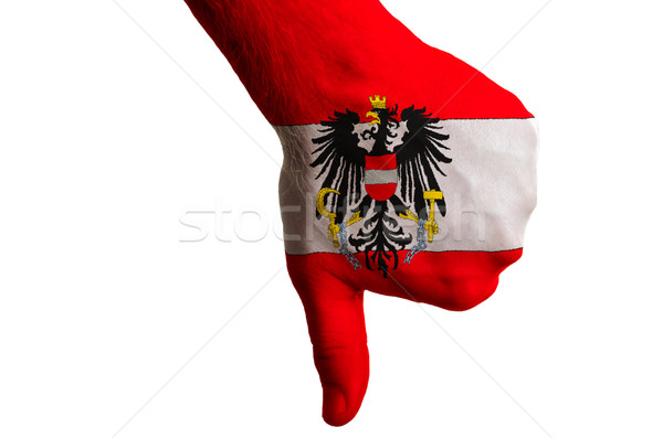 Austria banderą kciuk w dół gest brak Zdjęcia stock © vepar5