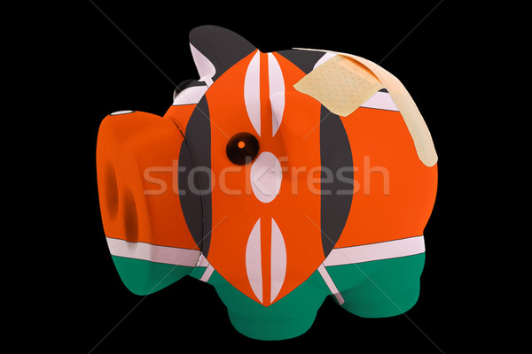 bankrupt piggy rich bank in colors of national flag of kenya     Stock photo © vepar5