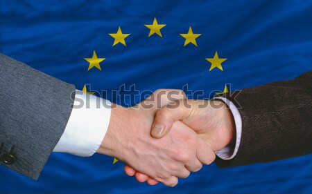 in front of american state flag of indiana two businessmen hands Stock photo © vepar5