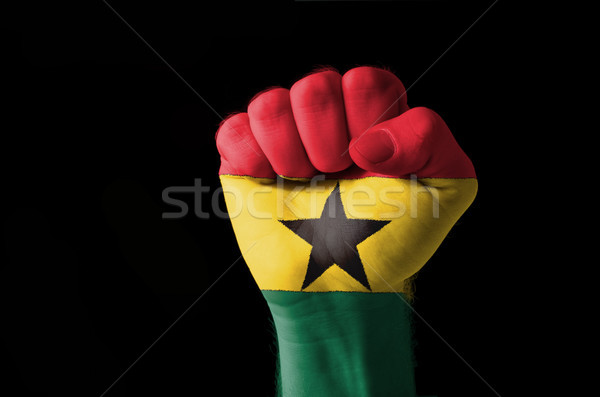 ököl festett színek nagyszerű Ghána zászló Stock fotó © vepar5