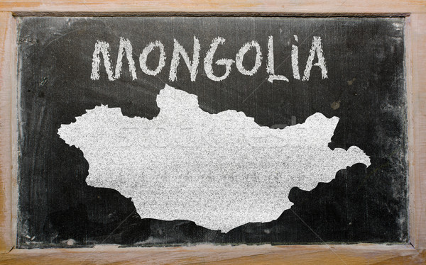 Carte Mongolie tableau noir dessin Photo stock © vepar5