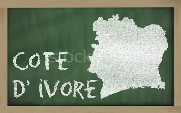 outline map of ivory coast on blackboard  Stock photo © vepar5