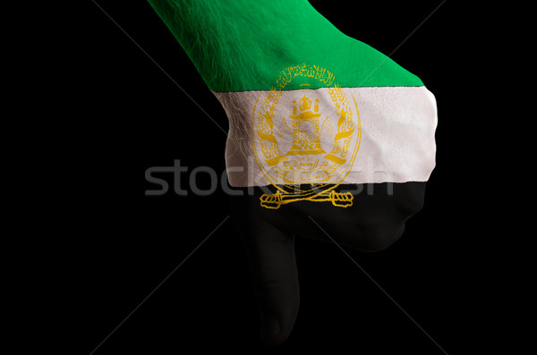 afghanistan national flag thumb down gesture for failure made wi Stock photo © vepar5