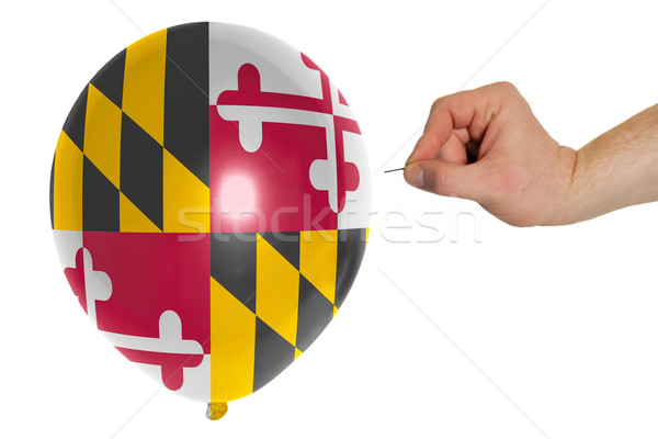 Bursting balloon colored in  flag of american state of maryland  Stock photo © vepar5