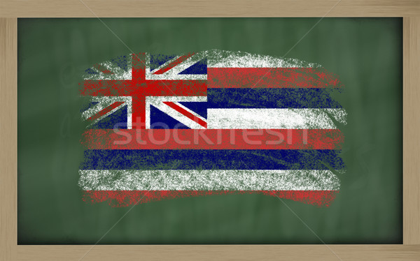 flag of us state of hawaii on blackboard painted with chalk Stock photo © vepar5