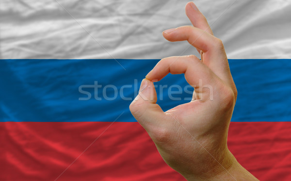 ok gesture in front of russia national flag Stock photo © vepar5