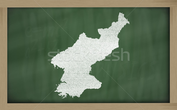 outline map of north korea on blackboard  Stock photo © vepar5