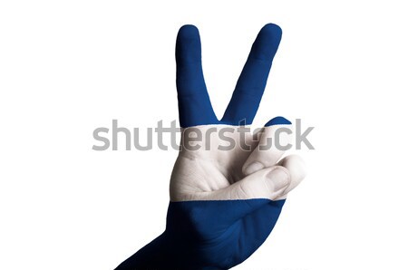 nicaragua national flag two finger up gesture for victory and wi Stock photo © vepar5