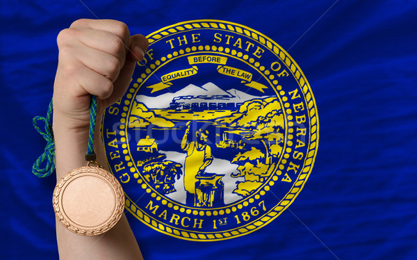 Brąz medal sportu banderą amerykański Nebraska Zdjęcia stock © vepar5