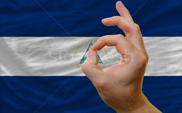 ok gesture in front of nicaragua national flag Stock photo © vepar5