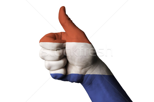 netherlands national flag thumb up gesture for excellence and ac Stock photo © vepar5