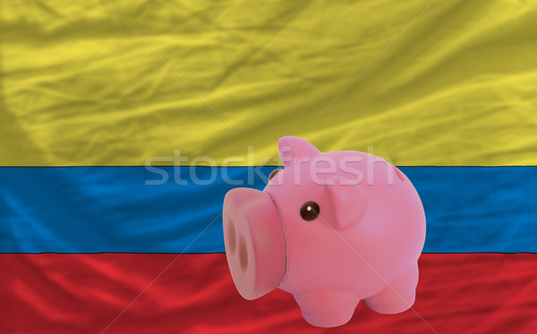 piggy rich bank and  national flag of columbia    Stock photo © vepar5