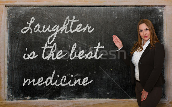 Insegnante risate migliore medicina lavagna Foto d'archivio © vepar5
