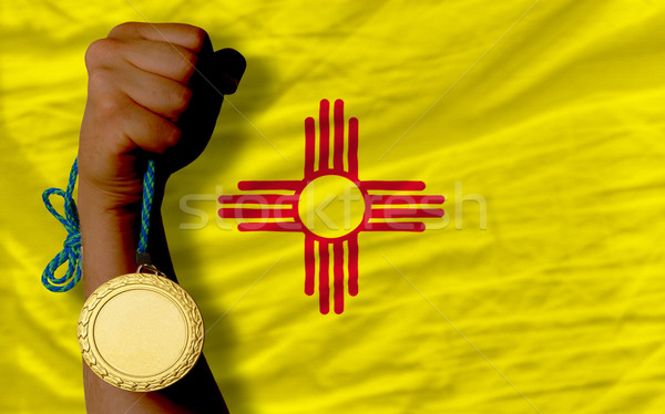 Medalha de ouro esportes bandeira americano Novo México vencedor Foto stock © vepar5