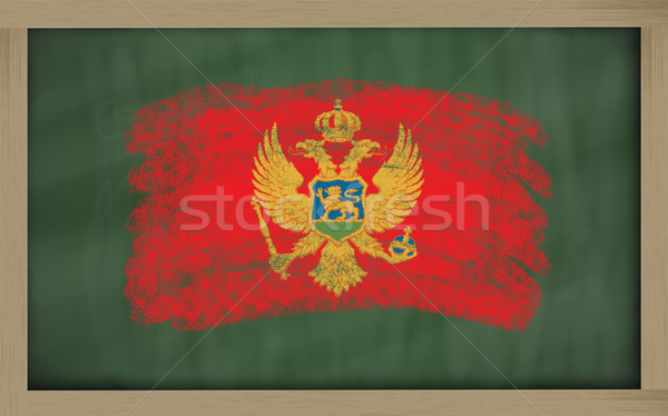 Flagge Montenegro Tafel gemalt Kreide Farbe Stock foto © vepar5