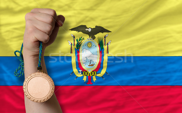 Bronze medal for sport and  national flag of ecuador    Stock photo © vepar5