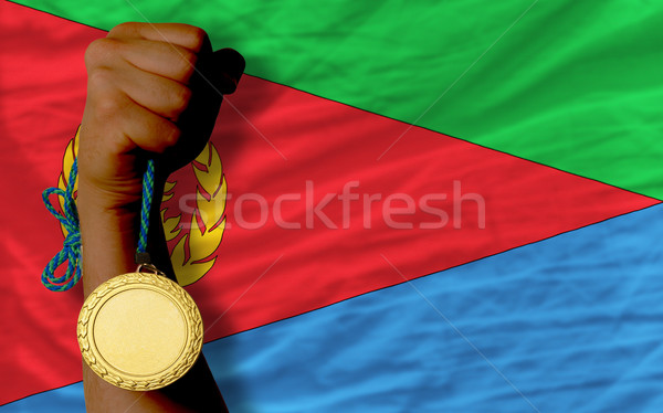 Gold medal for sport and  national flag of  of eritrea    Stock photo © vepar5