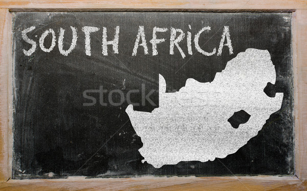 outline map of south africa on blackboard  Stock photo © vepar5