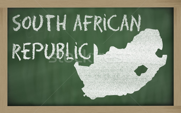 outline map of south africa on blackboard  Stock photo © vepar5