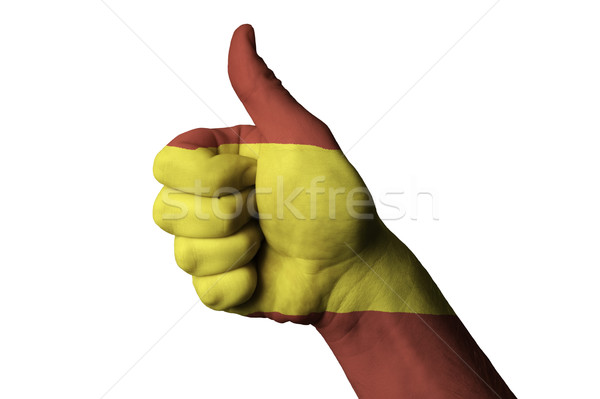 spain national flag thumb up gesture for excellence and achievem Stock photo © vepar5