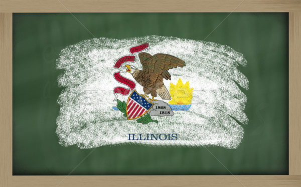 flag of us state of illinois on blackboard painted with chalk Stock photo © vepar5