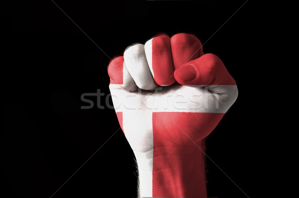 ököl festett színek Dánia zászló alacsony Stock fotó © vepar5