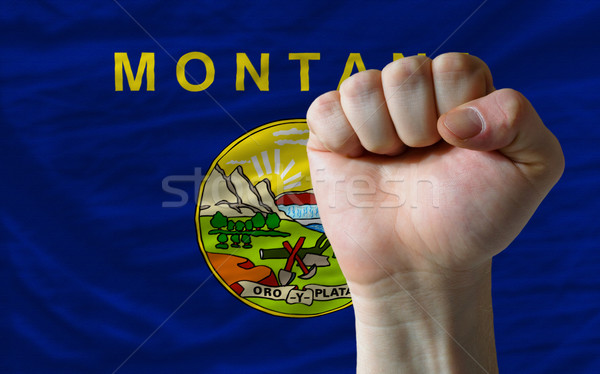 Banderą Montana pięść amerykański całość Zdjęcia stock © vepar5