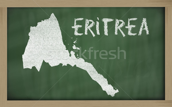 outline map of eritrea on blackboard  Stock photo © vepar5