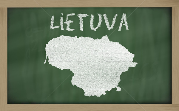 outline map of lithuania on blackboard  Stock photo © vepar5