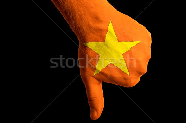 Foto stock: Vietnã · bandeira · para · baixo · gesto · falha