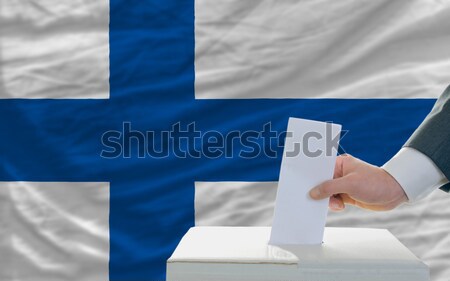 man voting on elections in finland Stock photo © vepar5