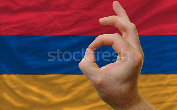ok gesture in front of armenia national flag Stock photo © vepar5
