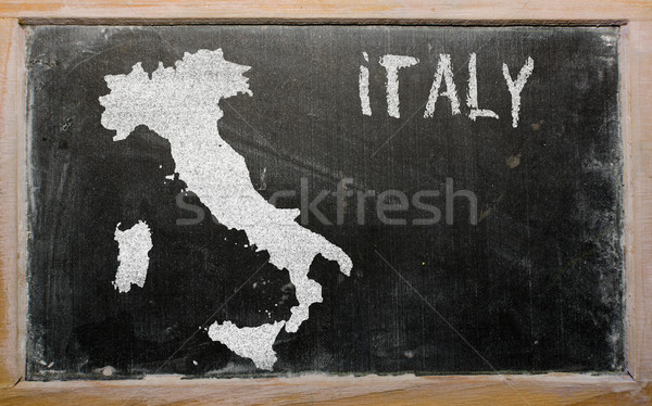outline map of italy on blackboard  Stock photo © vepar5