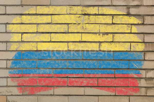 flag of Columbia on grunge brick wall painted with chalk   Stock photo © vepar5