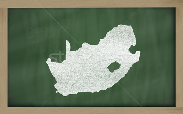 outline map of south africa on blackboard  Stock photo © vepar5