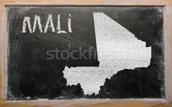 outline map of mali on blackboard  Stock photo © vepar5
