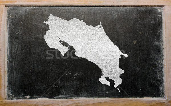 Foto stock: Mapa · Costa · Rica · lousa · desenho