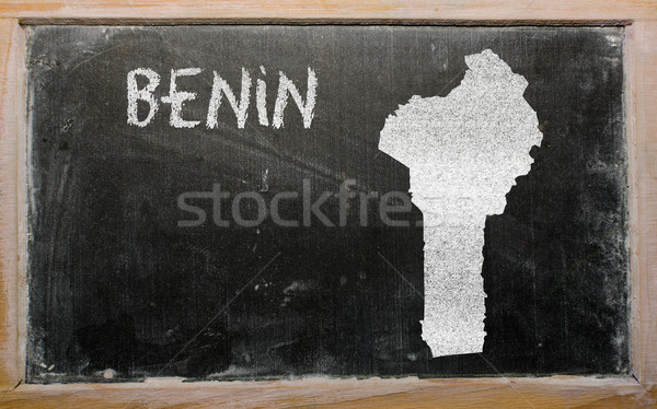 outline map of benin on blackboard  Stock photo © vepar5