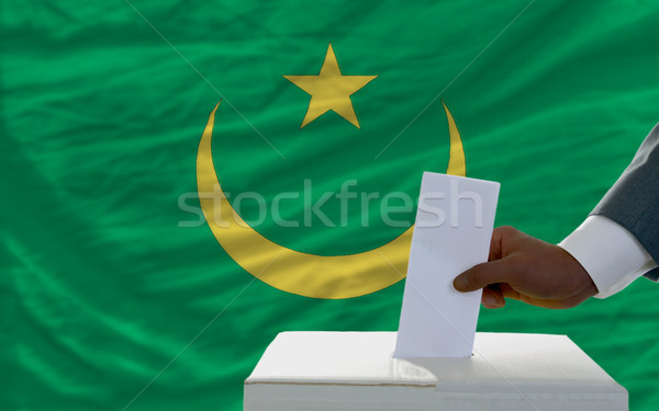 Om vot alegeri pavilion Mauritania vot Imagine de stoc © vepar5