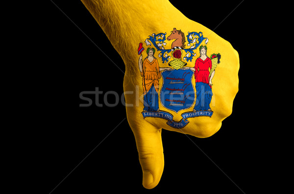 new jersey us state flag thumbs down gesture for failure made wi Stock photo © vepar5