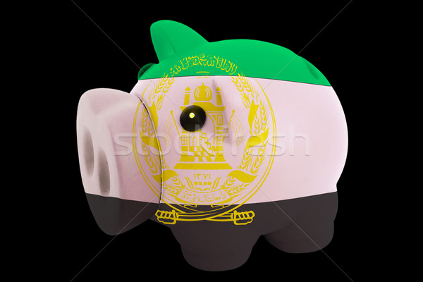 piggy rich bank in colors national flag of afghanistan   for sav Stock photo © vepar5