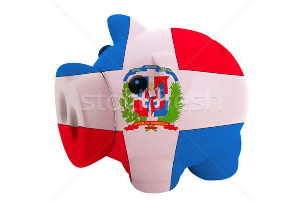 piggy rich bank in colors  national flag of dominican    for sav Stock photo © vepar5