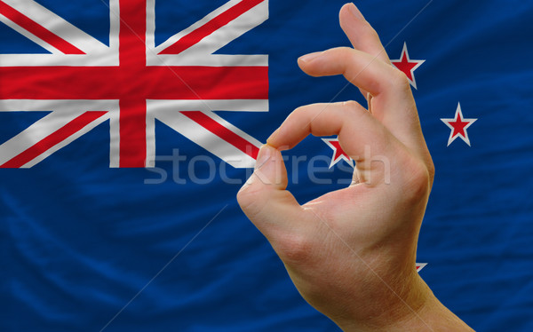 ok gesture in front of new zealand national flag Stock photo © vepar5