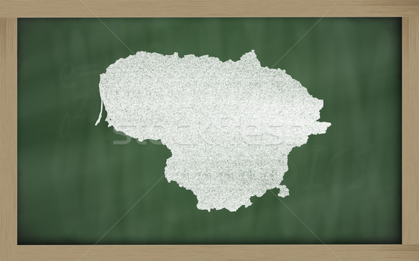 outline map of lithuania on blackboard  Stock photo © vepar5